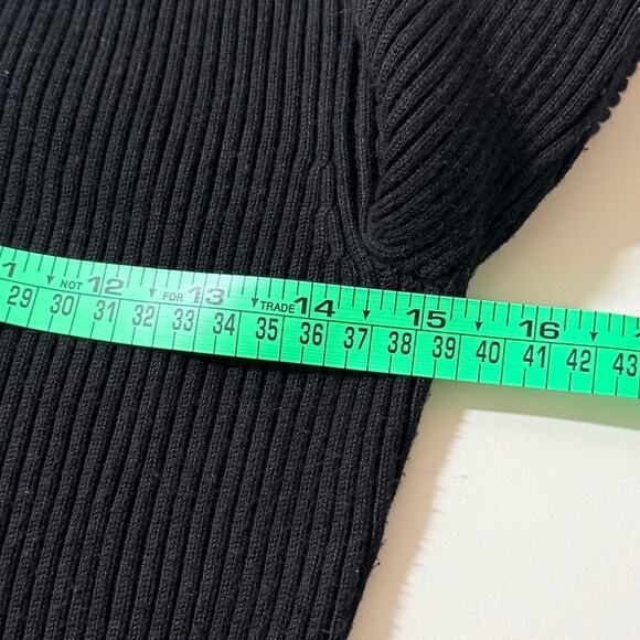 Boston Proper Sweater Sz Sm Black Ribbed Knit Quarter Zip Mock Neck Pullover - Picture 8 of 12